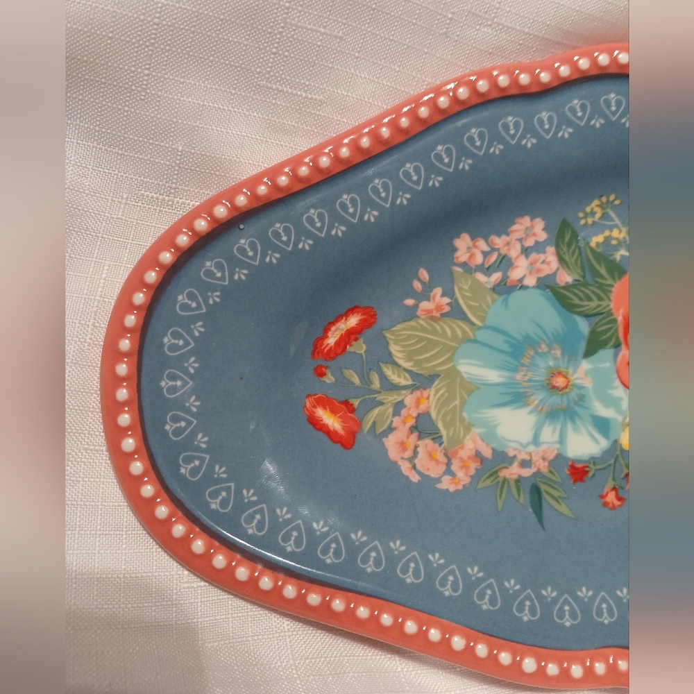 The Pioneer Woman Floral Fancy Flourish Small Oval Platter - Picture 2 of 5